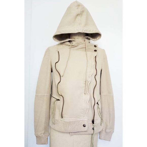 Free People We the Free Womens Carmen Moto Jacket Zip Hoody in Calm Sand S NWT - Picture 10 of 14